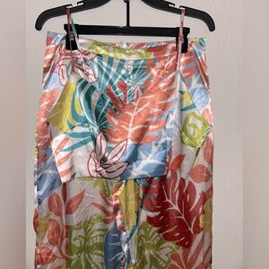 Tropical Print Wide Leg Jumpsuit